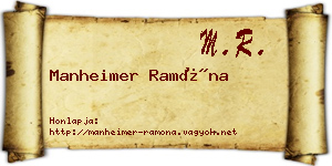 Manheimer Ramóna névjegykártya